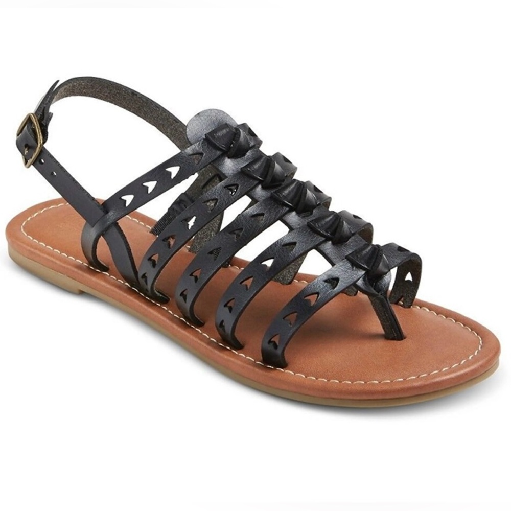 NEW! Mossimo Lori Black Open-Toe Gladiator Sandals Size 8, NEW in Box